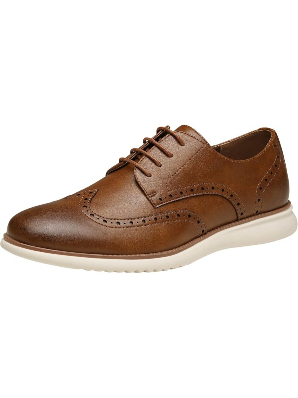 Men's Brown 100% Synthetic Retro Comfortable Oxfords Casual Dress Shoes